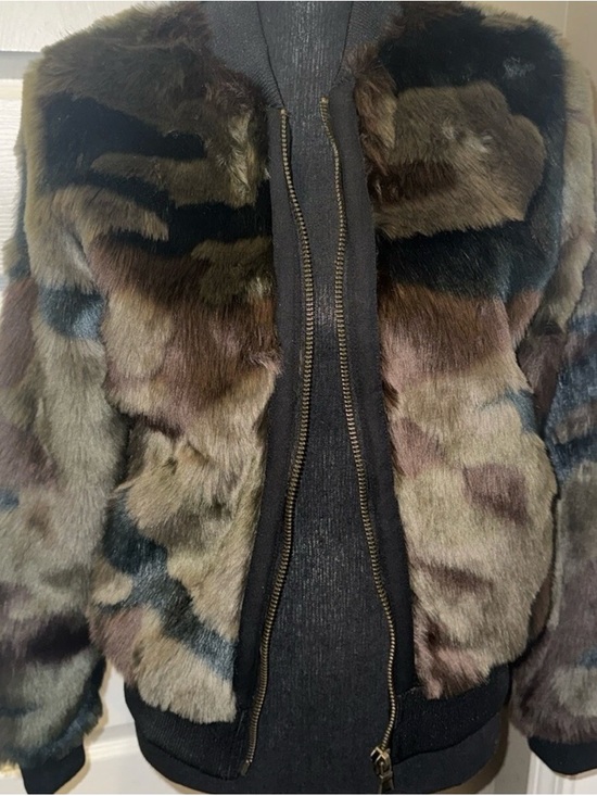 Marrakech Jackets & Blazers - Women's Faux Fur Bomber Jacket in Multi Brown
